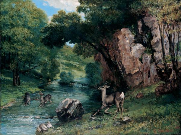 Gustave Courbet Roe Deer at a Stream Spain oil painting art